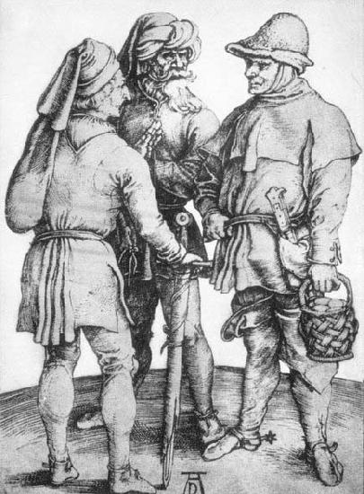 Albrecht Durer Three Peasants in Conversation Spain oil painting art